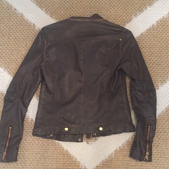 Brown Faux Leather Jacket - Picture 2 of 2